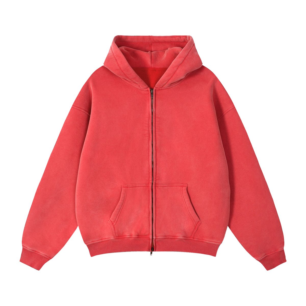 Men's Zip-Through Boxy Fleece Hoodie