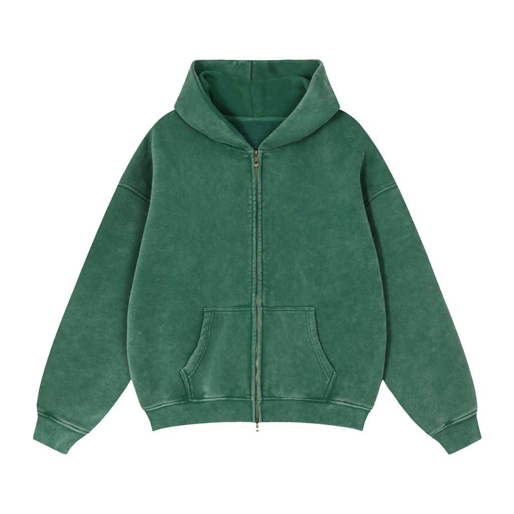 Men's Zip-Through Boxy Fleece Hoodie