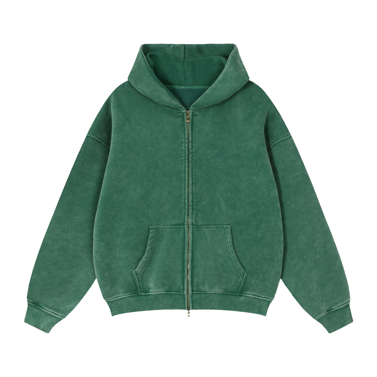Men's Zip-Through Boxy Fleece Hoodie