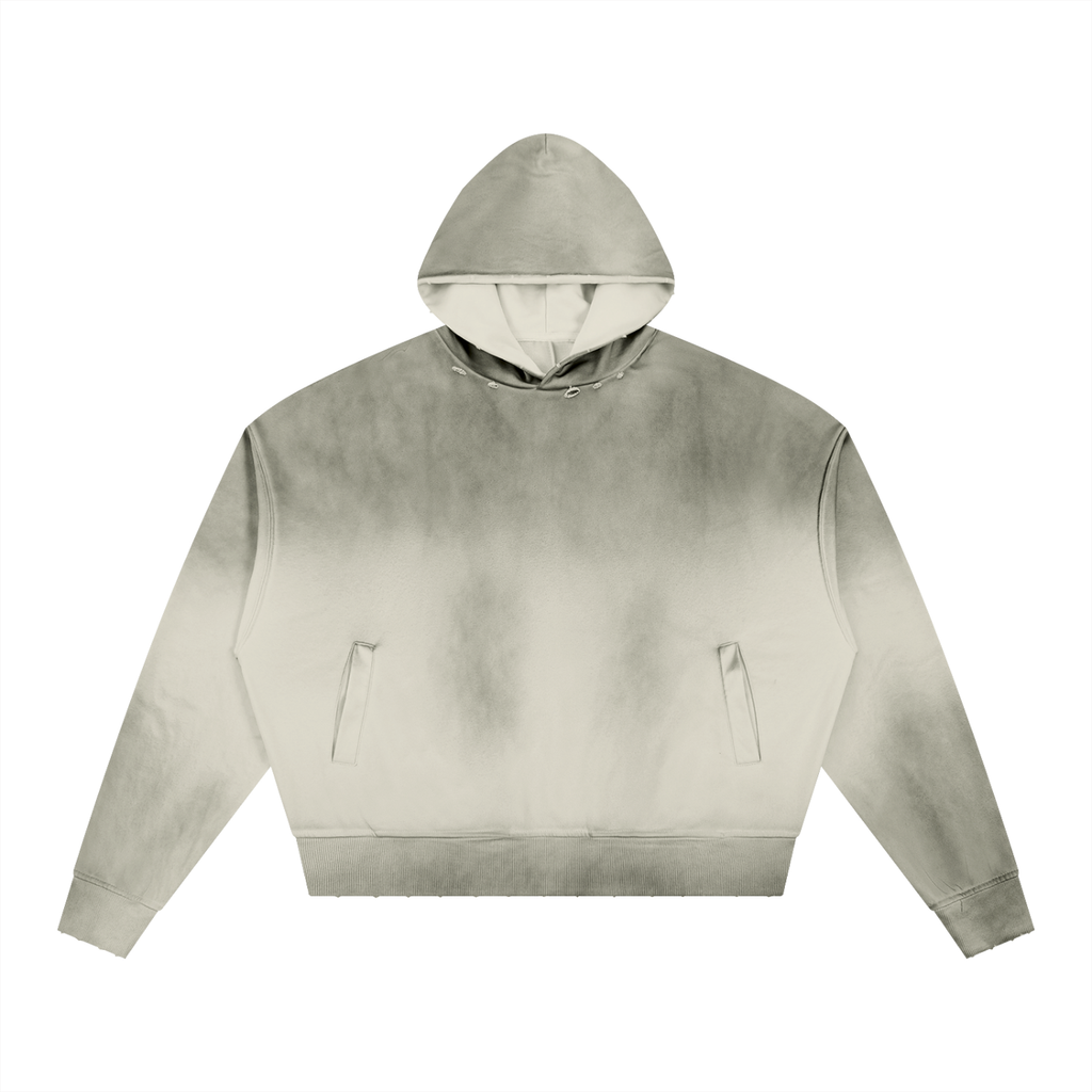Unisex Sunfade Distressed Boxy Hoodie