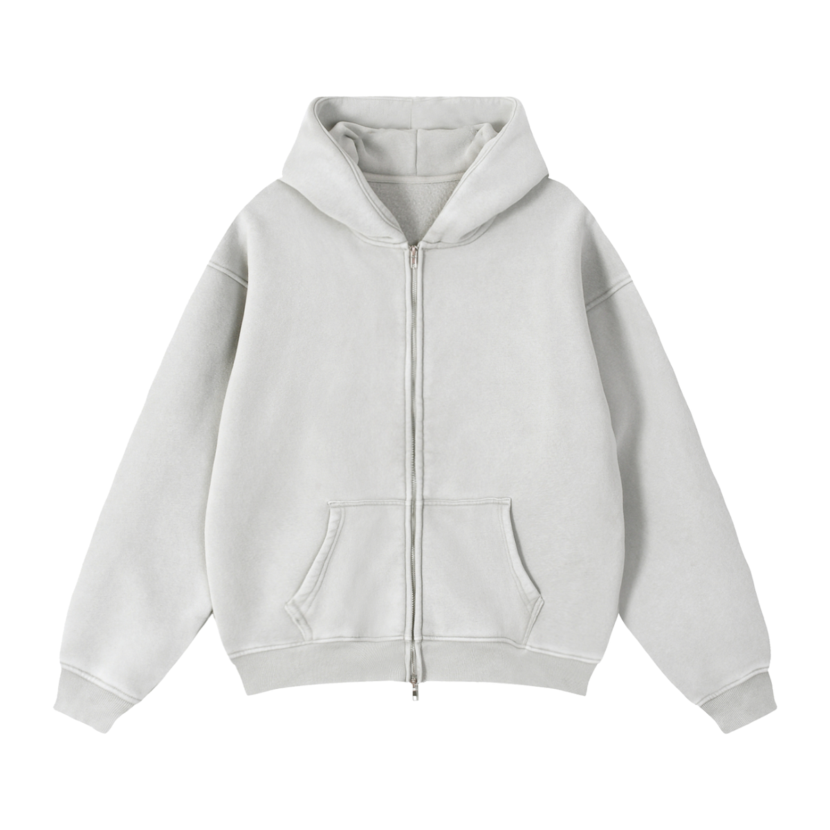 Men's Zip-Through Boxy Fleece Hoodie