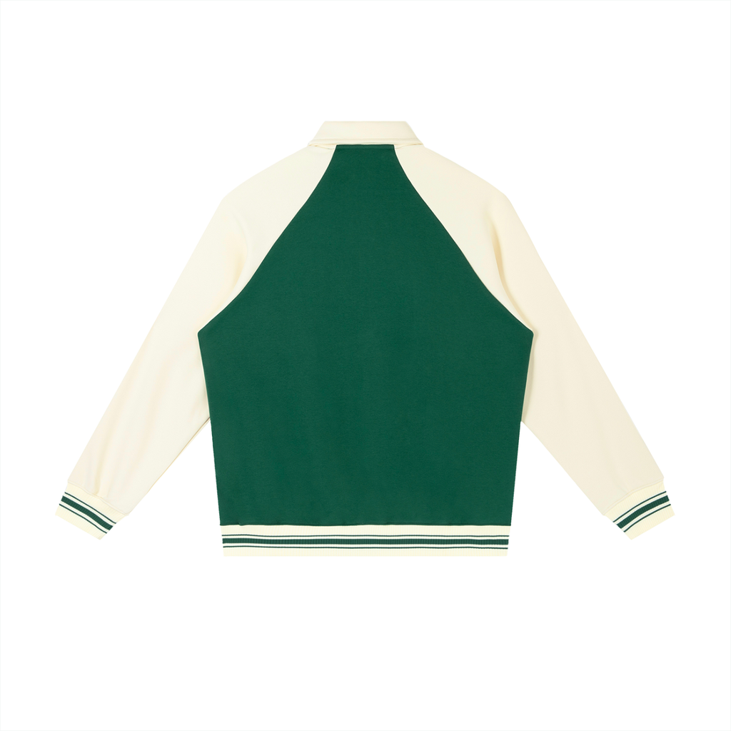 Men's Contrast Raglan Sleeve Baseball Jacket