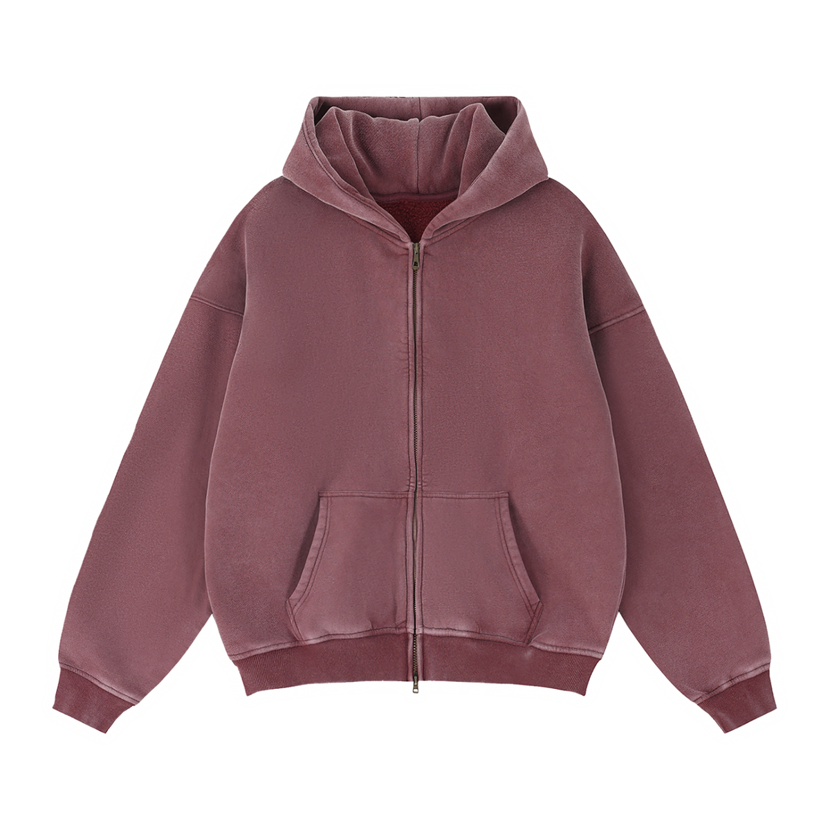 Men's Zip-Through Boxy Fleece Hoodie