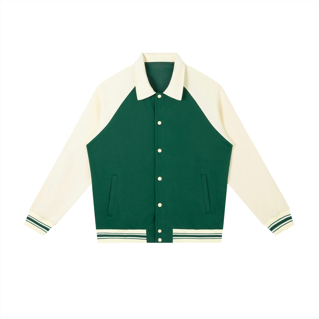 Men's Contrast Raglan Sleeve Baseball Jacket
