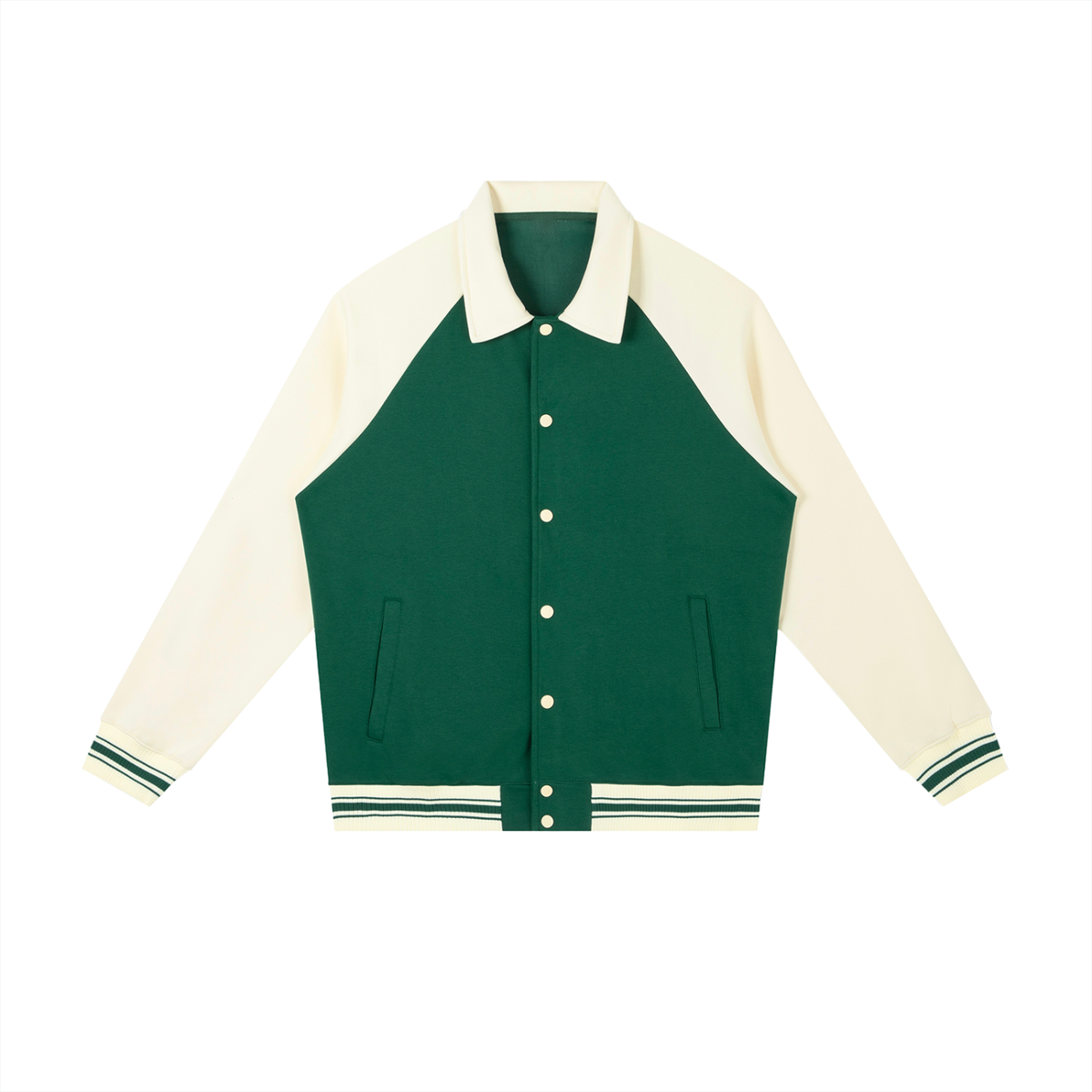 Men's Contrast Raglan Sleeve Baseball Jacket