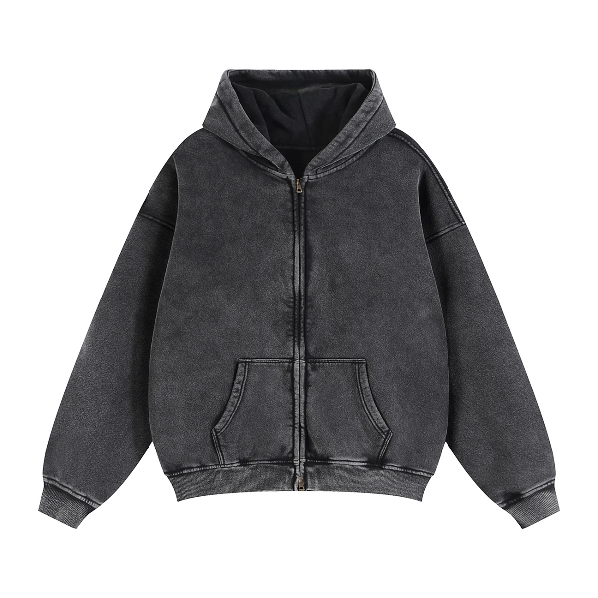 Men's Zip-Through Boxy Fleece Hoodie