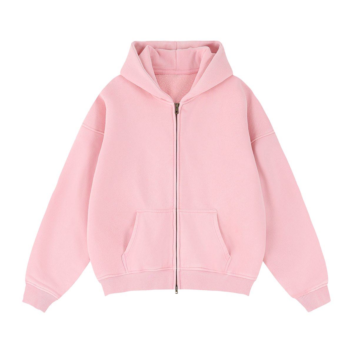 Men's Zip-Through Boxy Fleece Hoodie